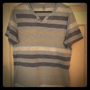 Men’s casual blue stripe shirt